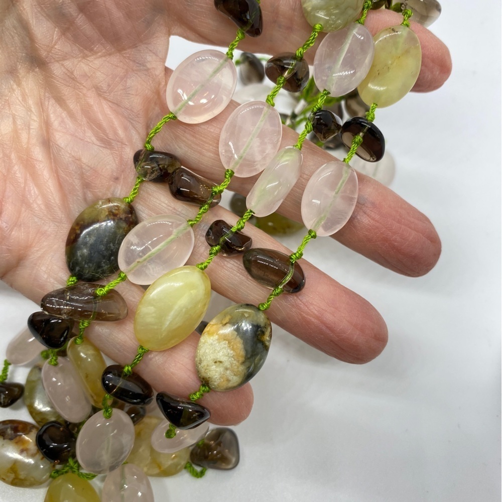 Natural Stone Beads Artisan Made Necklace - Picture 2 of 5